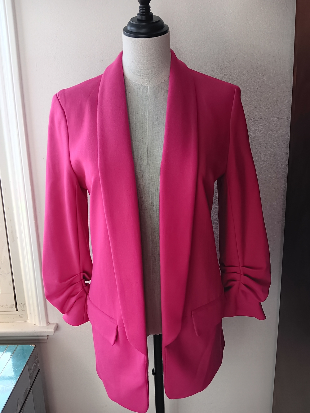 Bar III Vibrant Hot Pink Open-Front Blazer